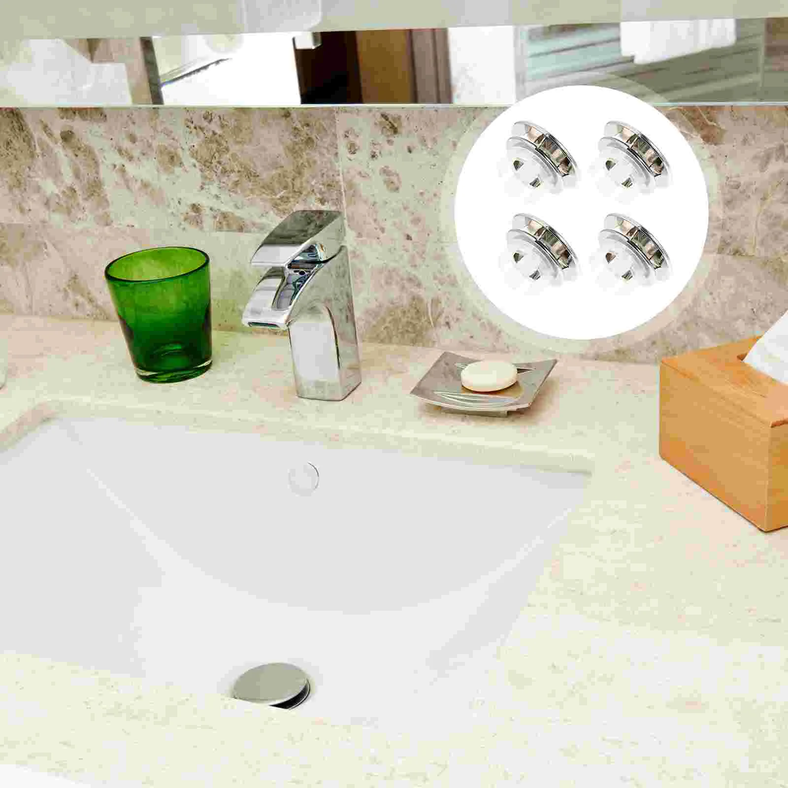 

Sink Overflow Cover Ring Trim Hole Cap Bathroom Basin Round Insert Covers Drain Caps Rings Wash Vanity Circleplugs Tidy Bassin