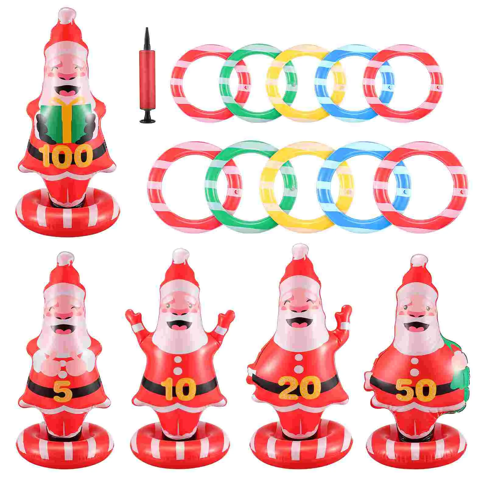 

Inflatable Ring Outdoor Gifts Toss Game Kids Christmas Pearlescent Santa Claus Pvc Games Parent-child