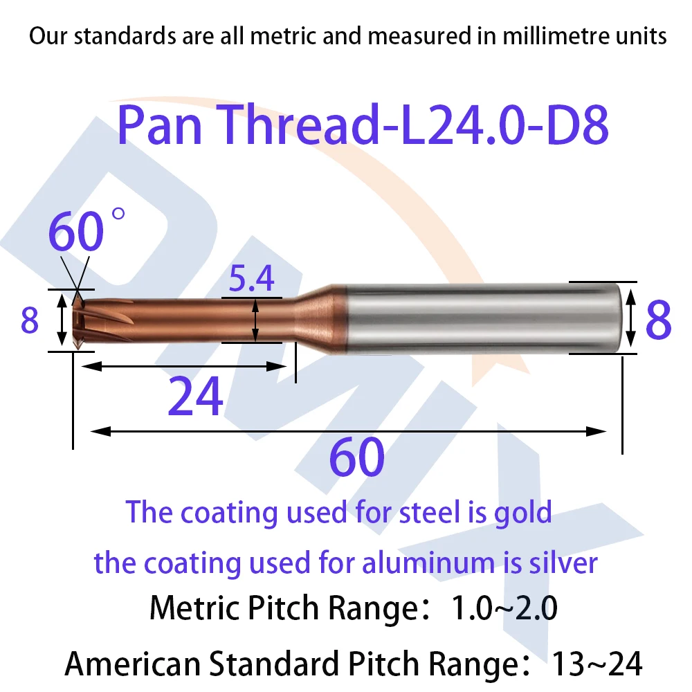 

DMIX HRC65 режущая головка с одной зубчатой резьбой, обработка алюминия, обработка стали, фреза из сплава вольфрамовой стали, cust