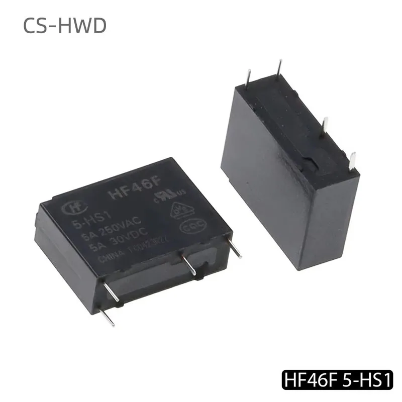 10 шт. силовые реле 30 В постоянного тока HF46F-005-HS1 HF46F-012-HS1 HF46F-024-HS1 5-HS1 12-HS1 24-HS1 5A 250