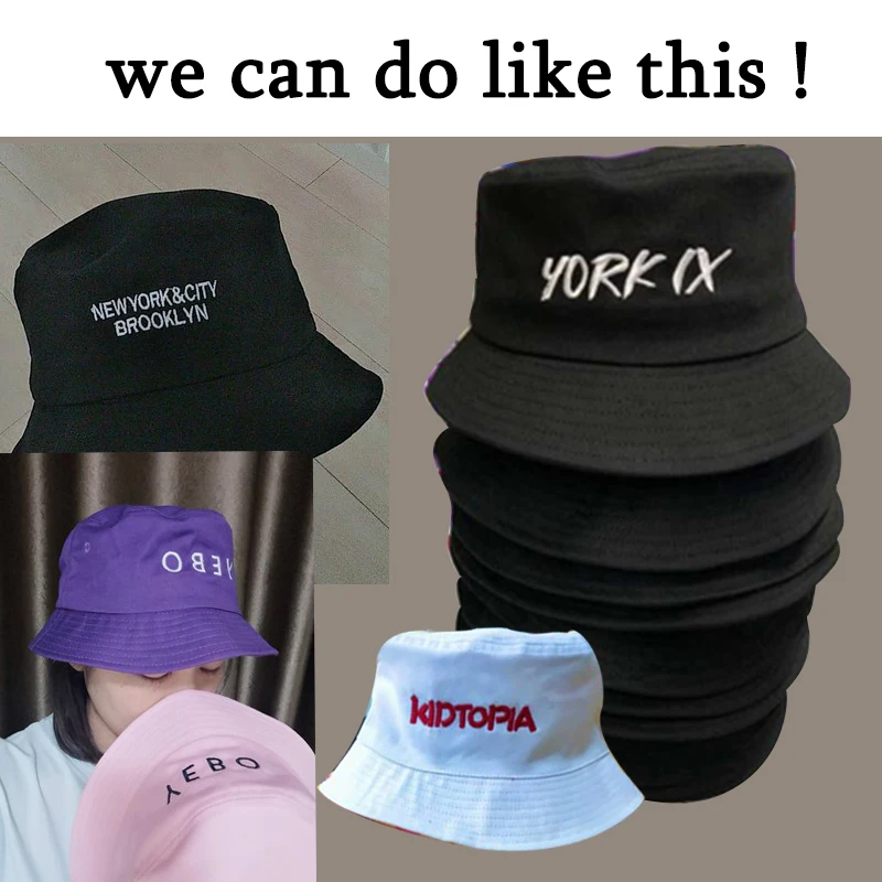 

Bucket Hat Women Summer Panama Hat Men designer logo Foldable flat top bonnet Fisherman cap hunting beach anime wholesale 10 pcs