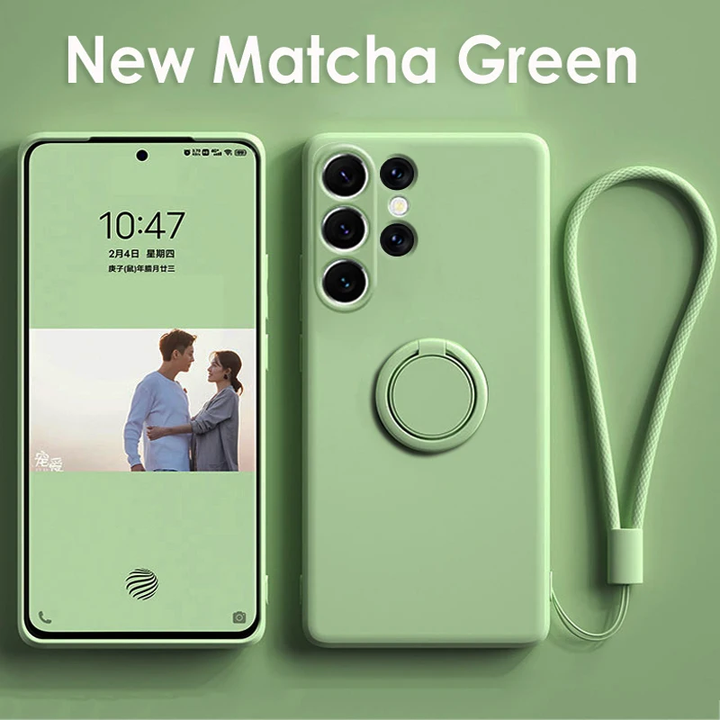 

Liquid Silicone Case For Samsung S23 S22 Ultra S23 5G Cover Magnetic Ring Holder Funda For Galaxy S22 Plus S 22 S 23 Ultra S23