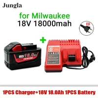 super new 18v 18000mah replacemet lithium ion 18 0ah battery for milwaukee xc m18 m18b cordless tools batteriescharger