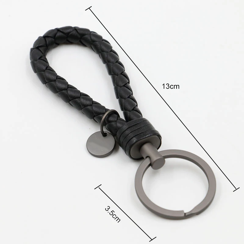 Authentic Leather Sheepskin Woven Car Key Ring Luxury Brand Men and Women Key Ring Pendant High-End Simple Exquisite Small New