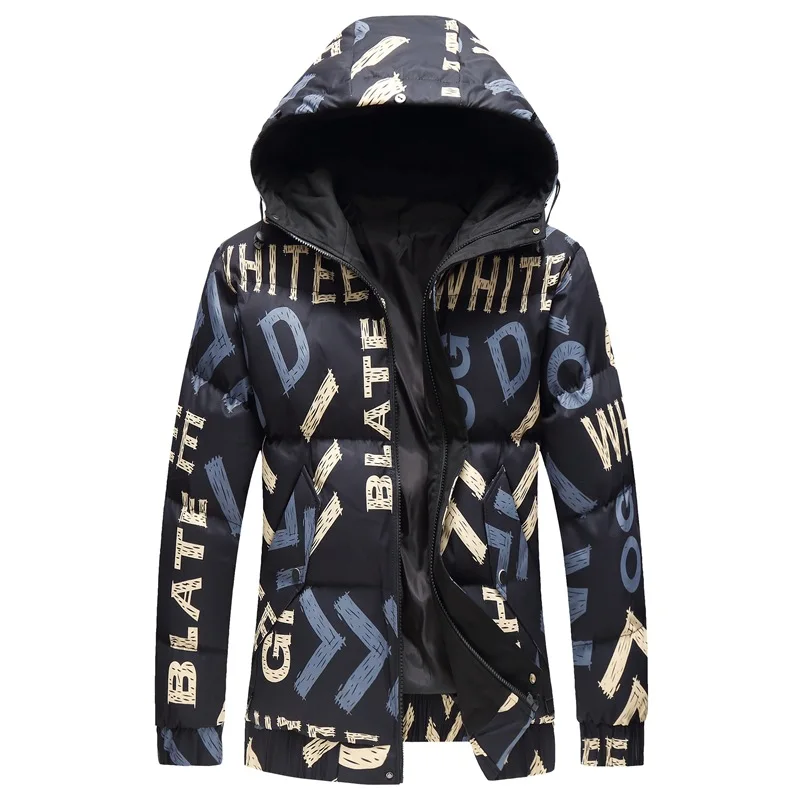 

Зимняя плотная Теплая мужская парка с меховым воротником, модное повседневное пуховое пальто с капюшоном