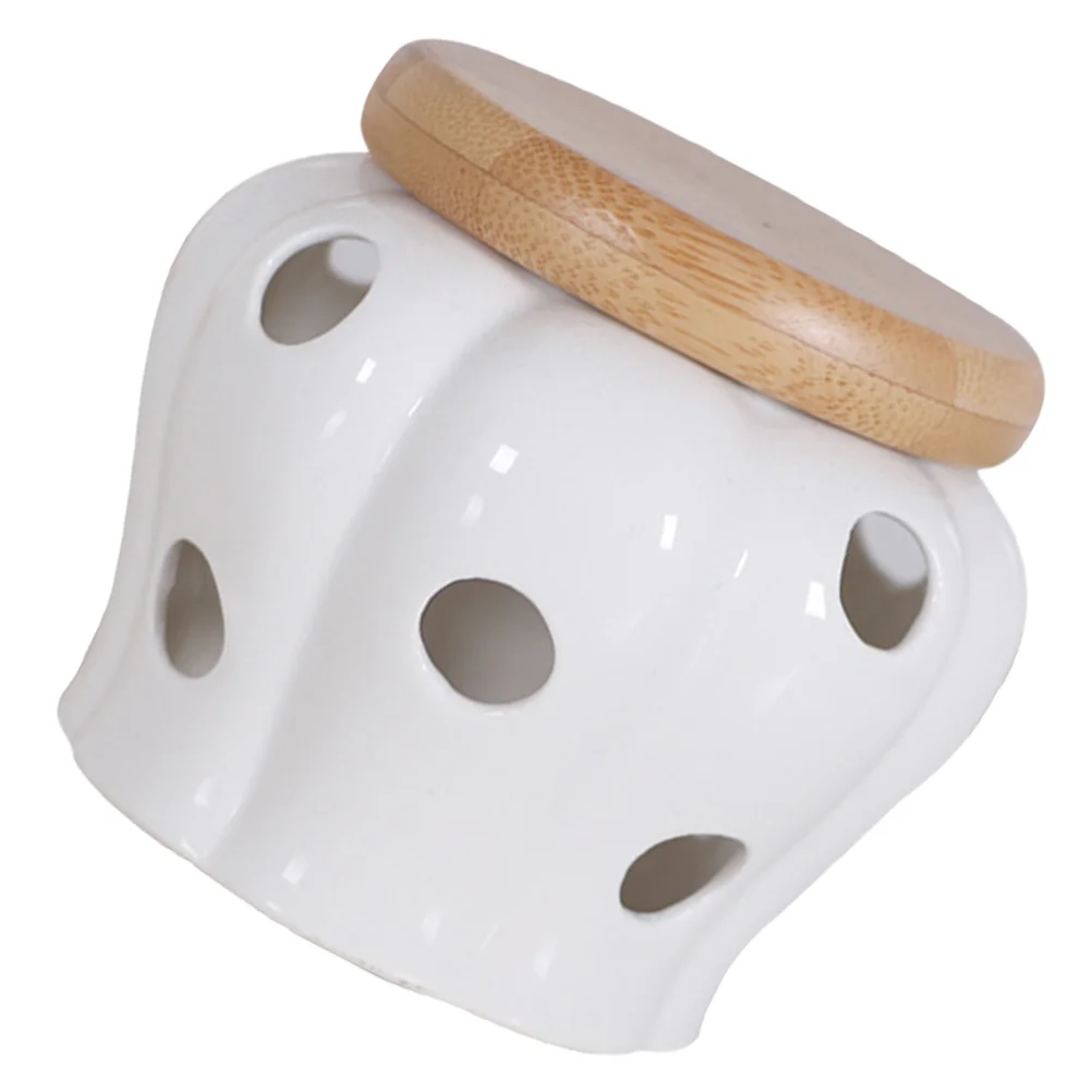 

Garlic Storage Jar Vented Container Holder Countertop Ceramic Containers With Lids Soybeans Can