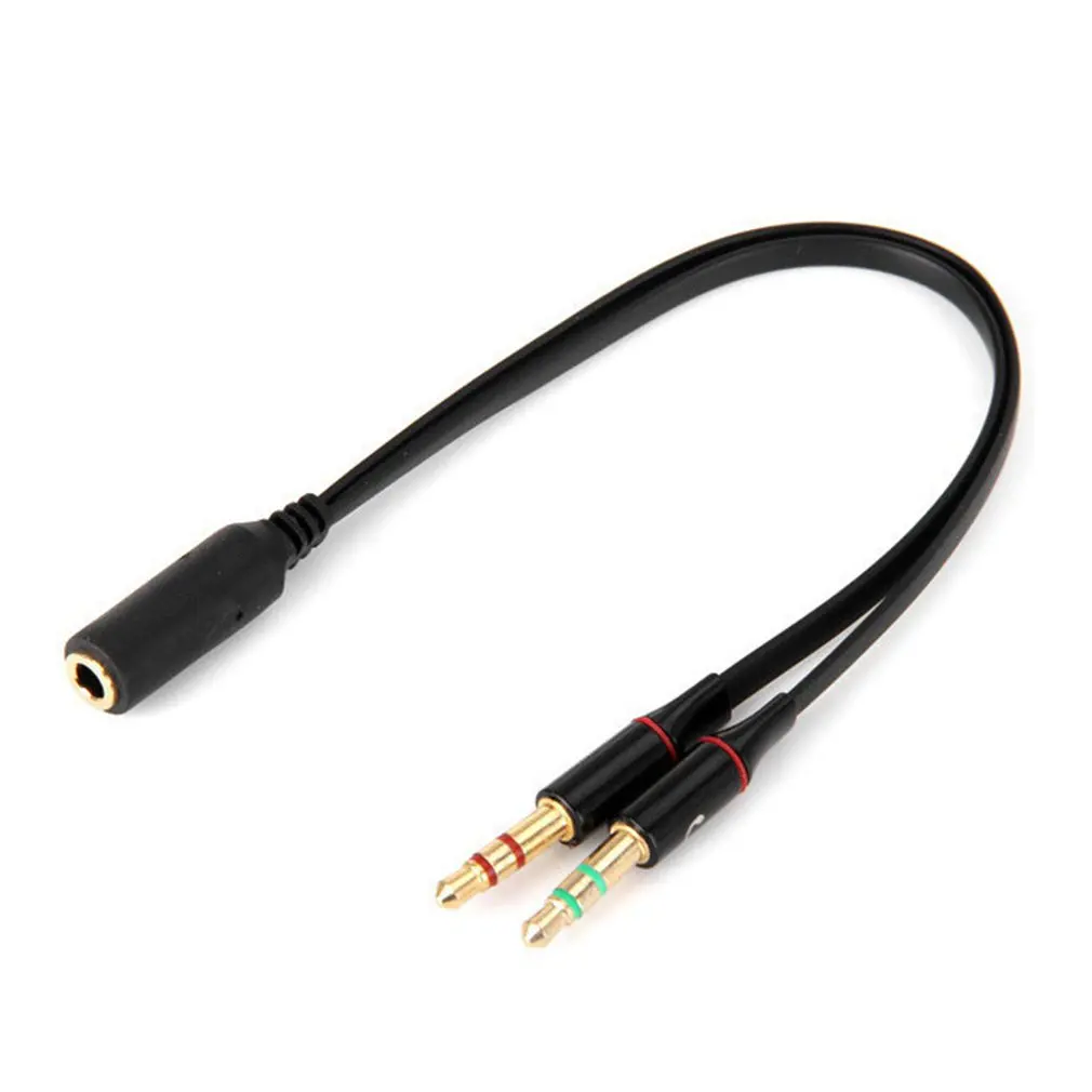 

Earphone Microphone Splitter 3.5mm TPE Y Audio Splitter 1 Female To 2 Male Adapter Cable Connected Cord To Laptop PC Converter