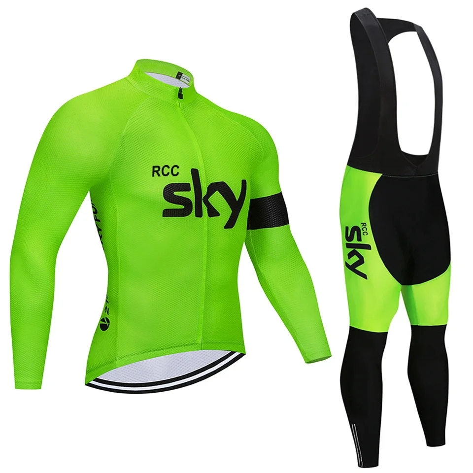 

Rcc Sky Herfst Lange Mouwen Wielertrui Set Bib Broek Ropa Ciclismo Fiets Kleding Mtb Bike Jersey Uniform Mannen kleding