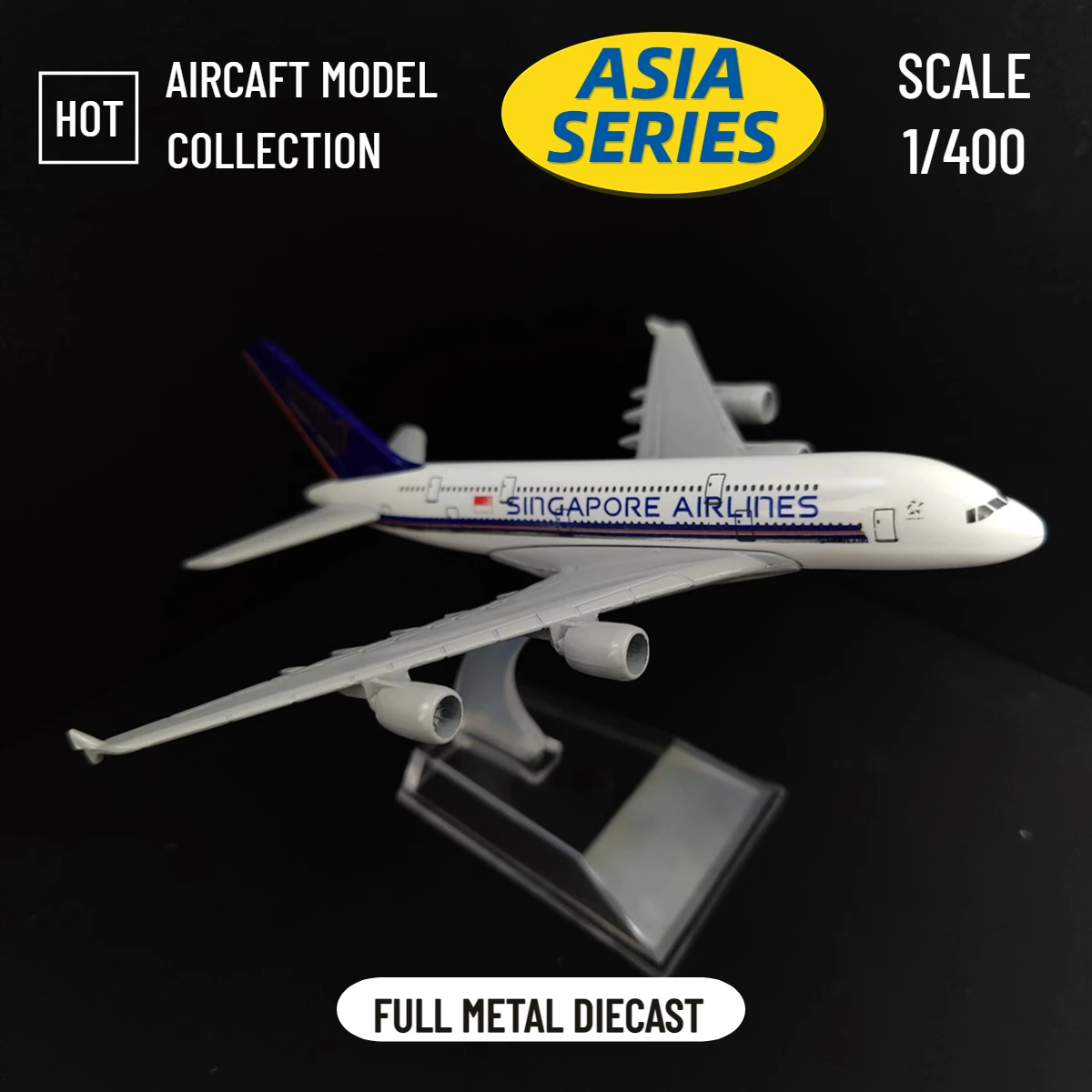 

Scale 1:400 Metal Replica Aircraft 15cm Singapore A380 Asia Airline Boeing Airbus Diecast Model Aviation Miniature Gift for Boys