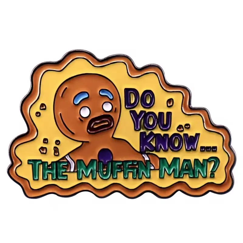 Милый мультяшный грустный пряничный человечек эмалированная булавка значок для