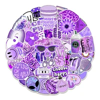 50pcs purple small fresh anime graffiti stickers dictionary diary luggage laptop pvc waterproof stickers