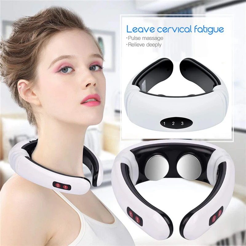 

Electric Neck Massager Electric Pulse Neck And Back Massager Far-infrared Heating Analgesic Tool for Health Care And Relaxation