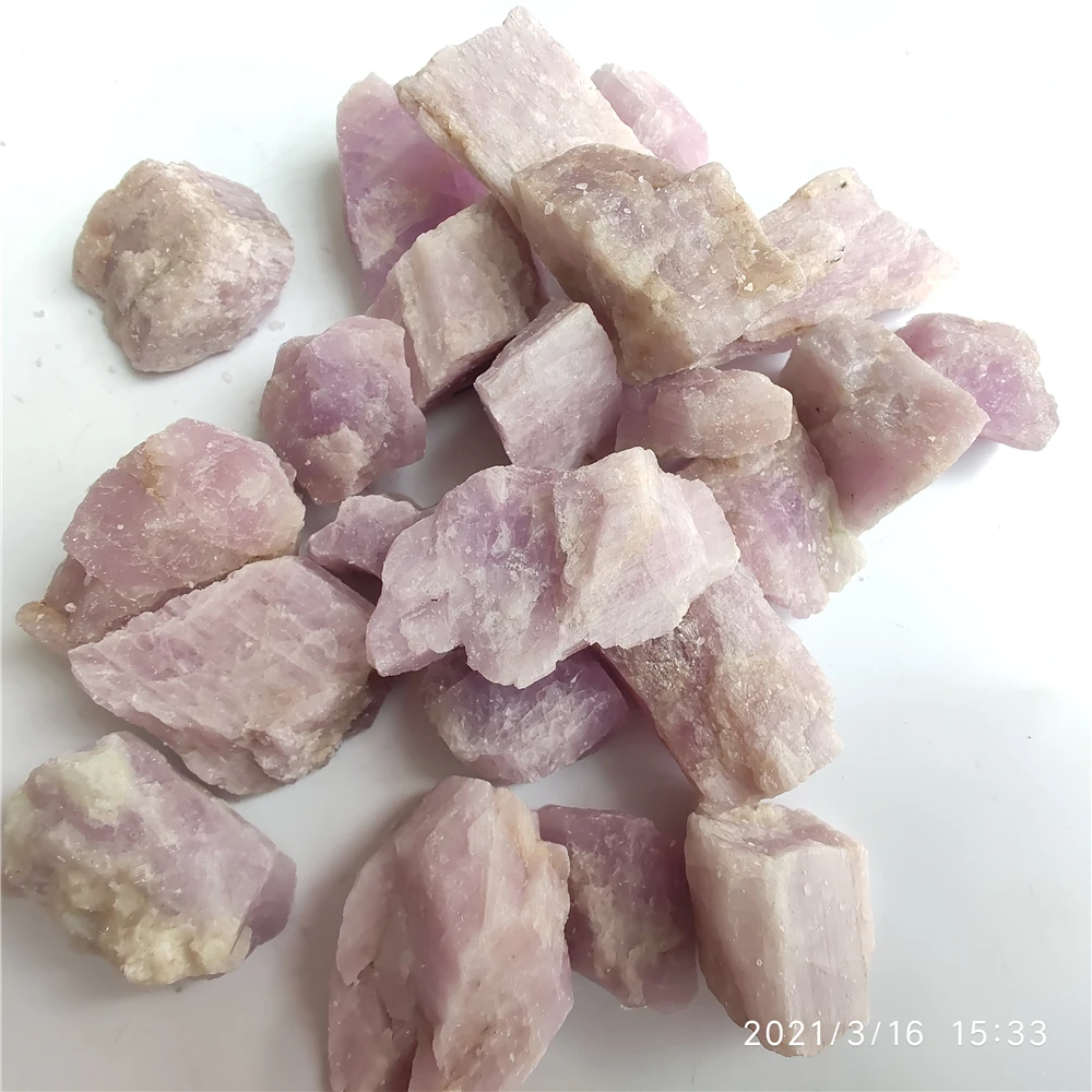 

Wholesale Spodumene Kunzite Raw Natural Stone Rough Quartz Crystal Specimen Mineral Healing Home Decoration Gemstone