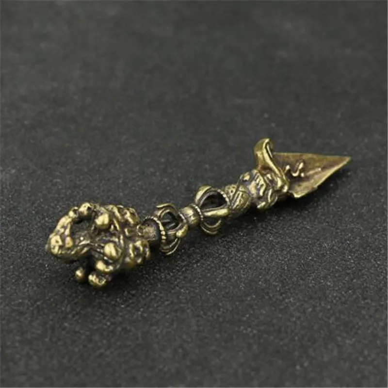 Буддийские артефакты из чистой меди украшения латунная голова лошади череп