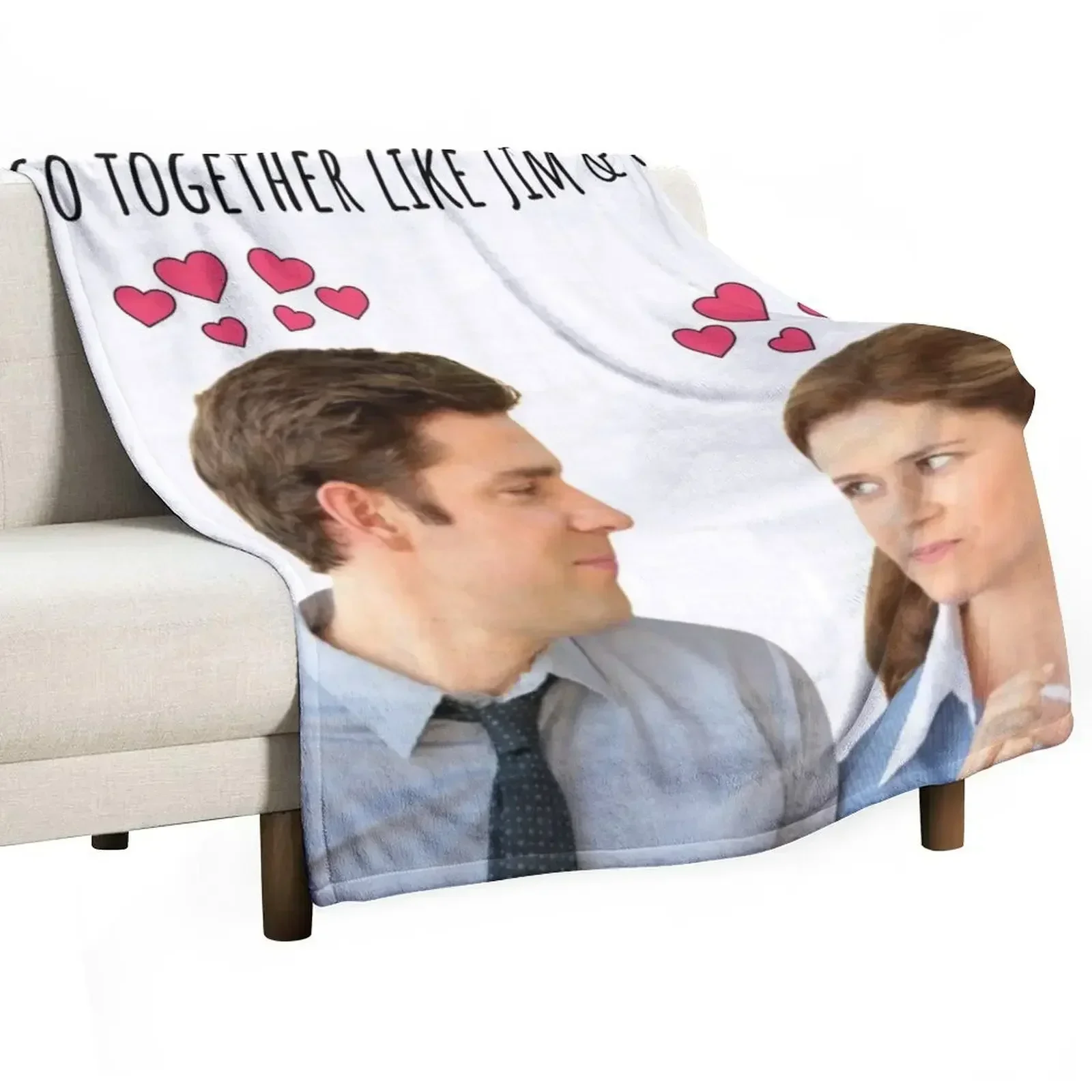 We Go Together Like Jim And Pam Throw Blanket диван-кровать милые летние одеяла