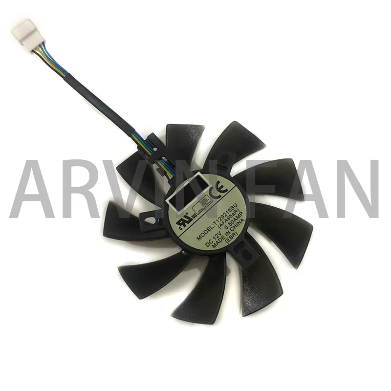 Кулер для графического процессора T129215SU, альтернативный вентилятор для видеокарты RX580 480 570 470 GTX1070 1060 1050, 1 шт.