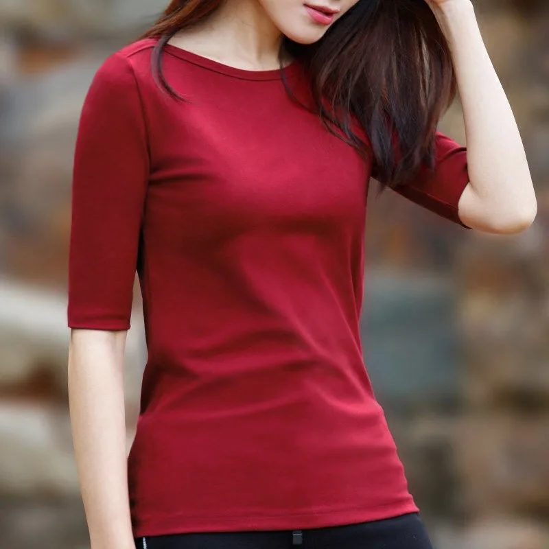 

Новинка 2022, футболка с круглым вырезом и коротким рукавом из 100% хлопка, женская летняя модная футболка, женские рубашки в Корейском стиле, ру...