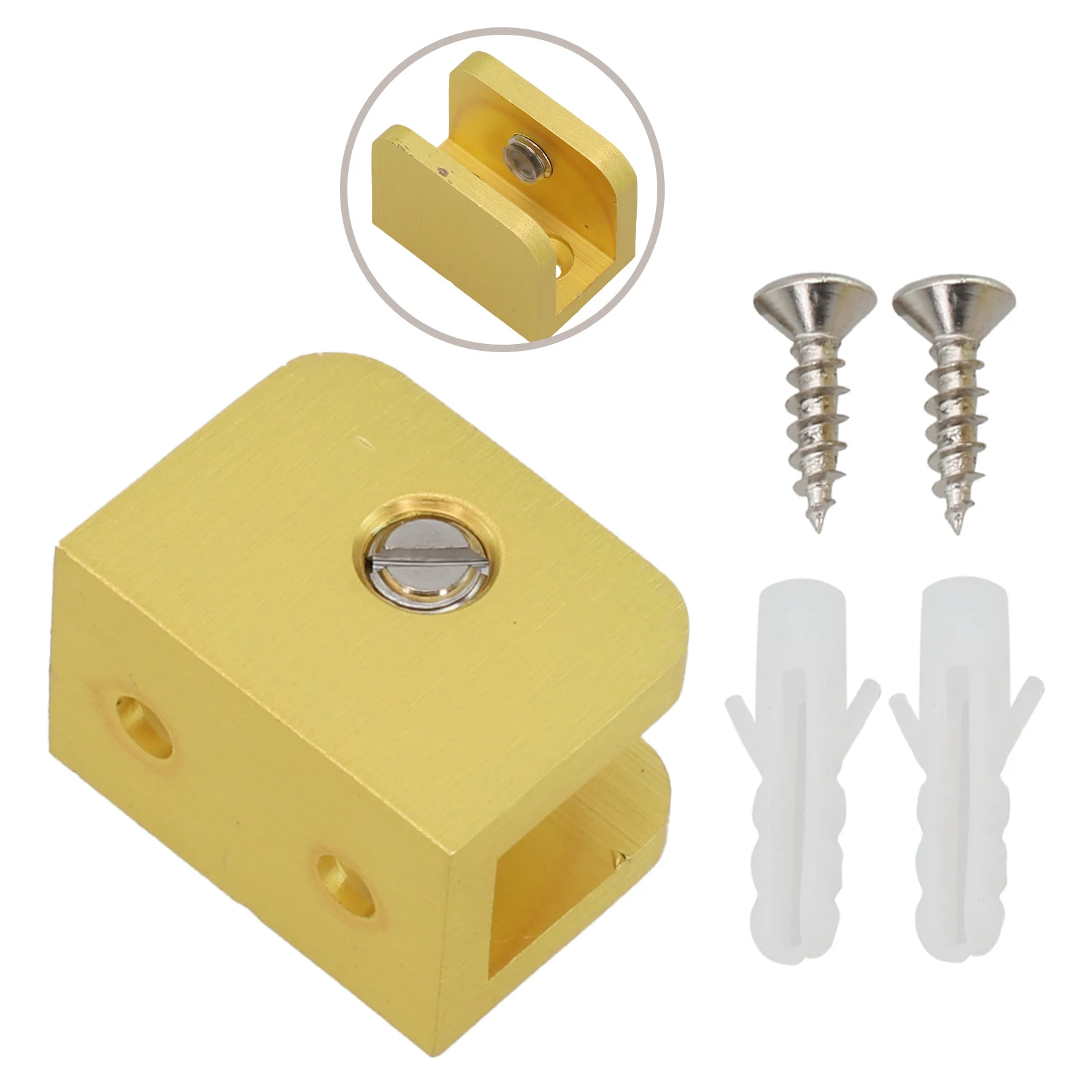 1 шт. регулируемые латунные стеклянные зажимы зажим матовая Золотая полка для