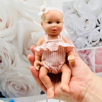 include clothes 6 inch girls miniature premature rebirth doll whole body silicone baby doll kids surprise birthday gift