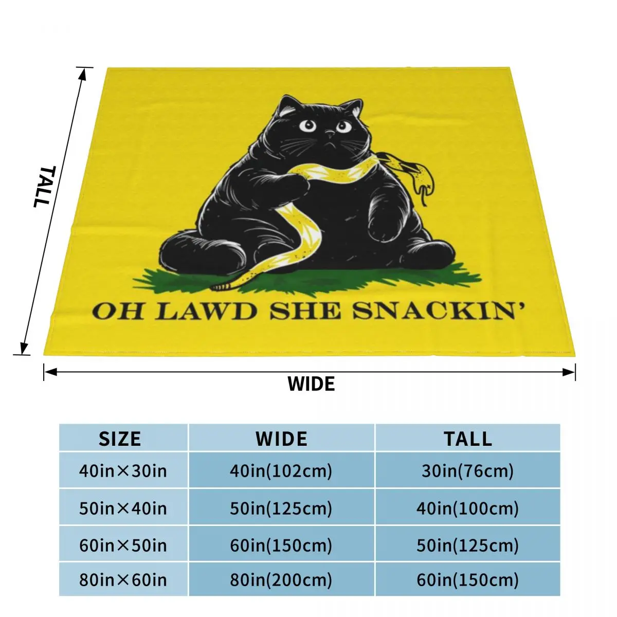 Ультрамягкое Флисовое одеяло Oh Lawd She Snackin