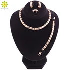 Набор ювелирных украшений золотого цвета для женщин, Свадебный комплект ювелирных изделий из африканских бусин в Дубае, ожерелье, серьги, браслет, кольцо, ювелирные изделия
