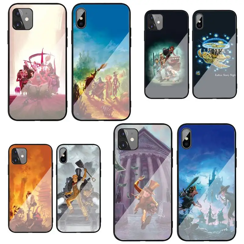

Discworld Phone Cases Tempered Glass Funda Cover Carcasa For Iphone 11 12 13 mini Pro Max X XS XR 12 Mini 6 6s 7 8 PLUS