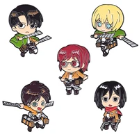 b0075 attack on titan enamel pin anime lapel pins for backpack cute womens brooch for clothing briefcase decorative badges