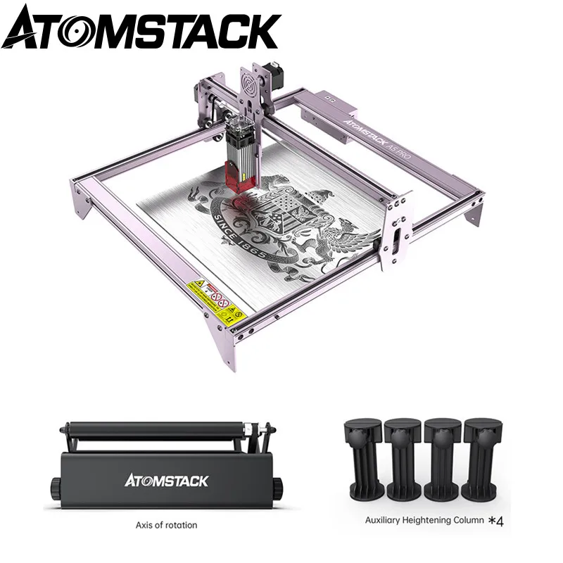 

New Promotion ATOMSTACK A5 PRO 40W Laser Engraver + Rotary Roller Laser Engraving Machine Mark On Cans,Eggs,Cylinders,Bottle,Pen