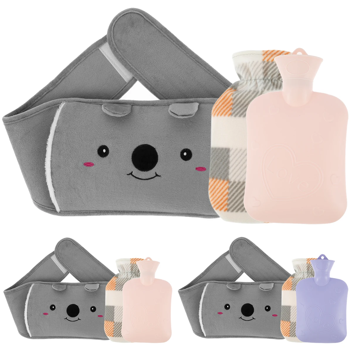 1 комплект сумка для бутылки с горячей водой плюшевым чехлом на талию облегчения
