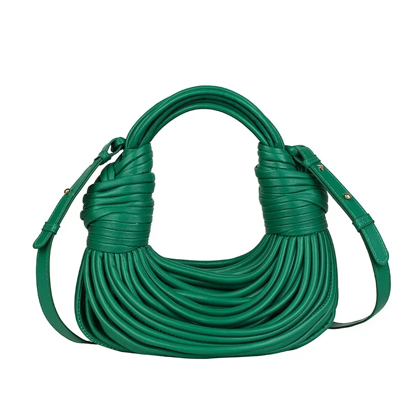 

Handbags for Women 2023 New Female Bag Luxury Designer Handwoven Noodle Bags Rope Knotted Pulled Hobo Silver Fashion Versatile