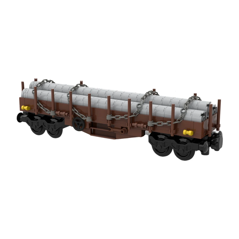 

BZB MOC-35132 Railway Flatbed Wagon Freight Locomotive Block Train Toy for Kid Creative Enlighten Brick Children's Birthday Gift
