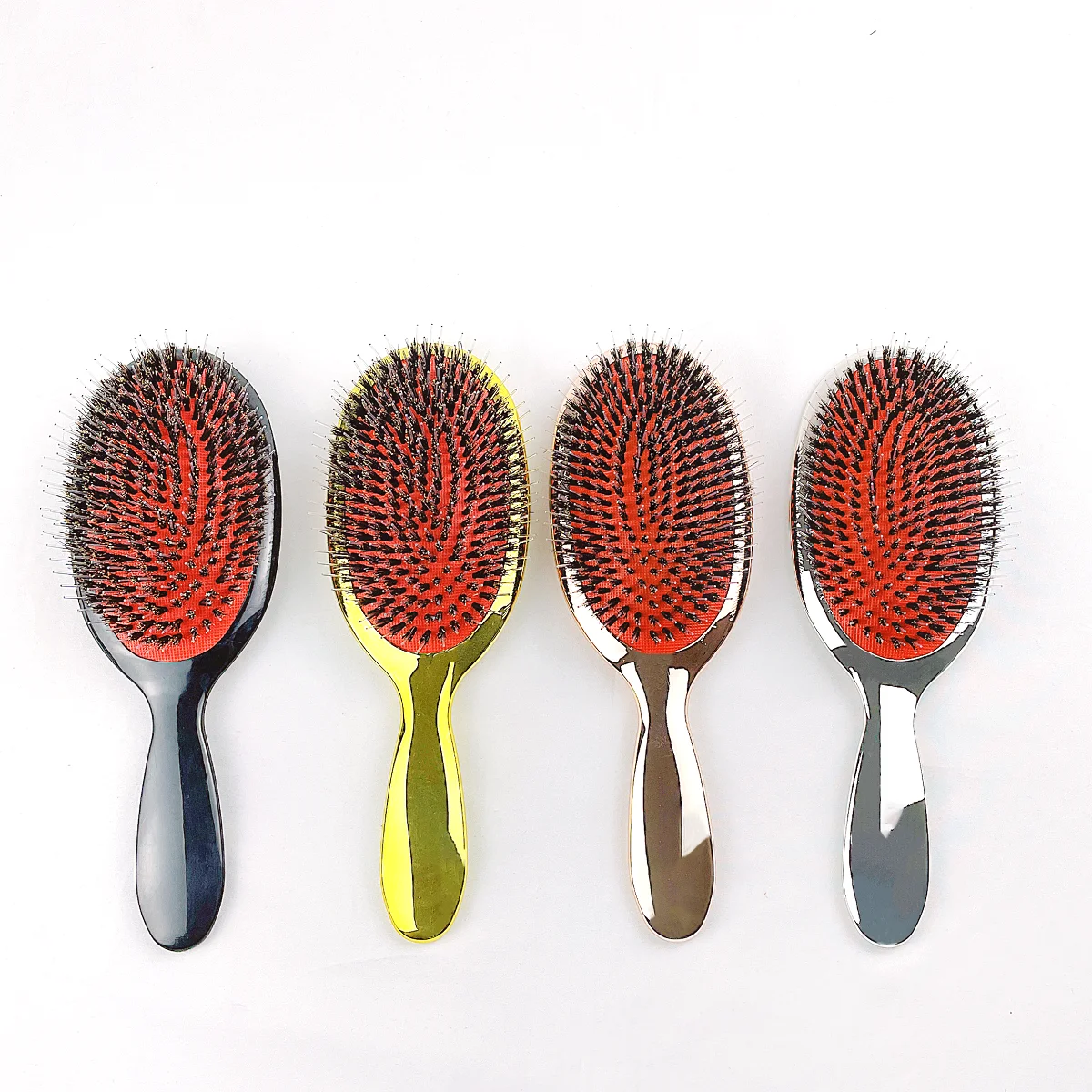 

Luxury Gold And Silver Color Hairbrush For Women Long Curly Hair Hair Extension Comb Boar Bristle Paddle Detangling Hair Brush
