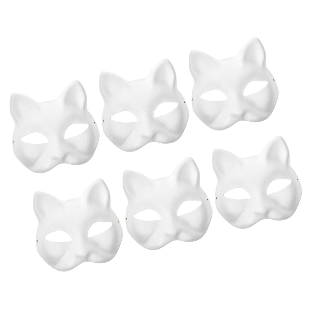 

Cat Masks White Paper Animal Masks Blank Mask Unpainted Animal Half Facemasks Diy Paint Masquerade Mask Costume Prop