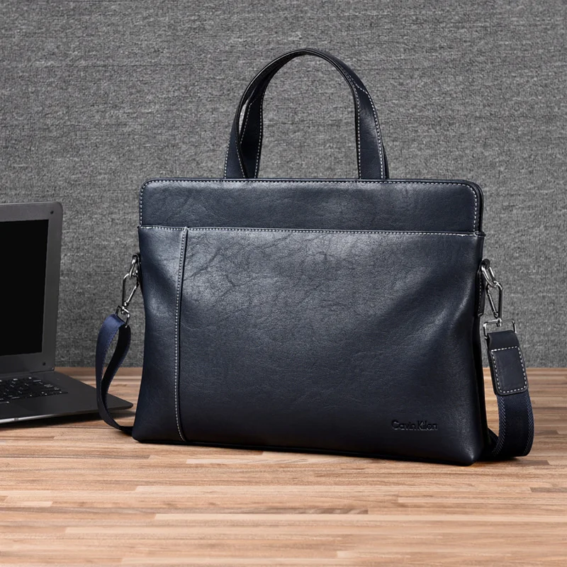 

New Cowhide Leather Men Briefcase Genuine Leather Handbag Business Crossbody Bag Leisure Laptop Bag Male Trip File Bag