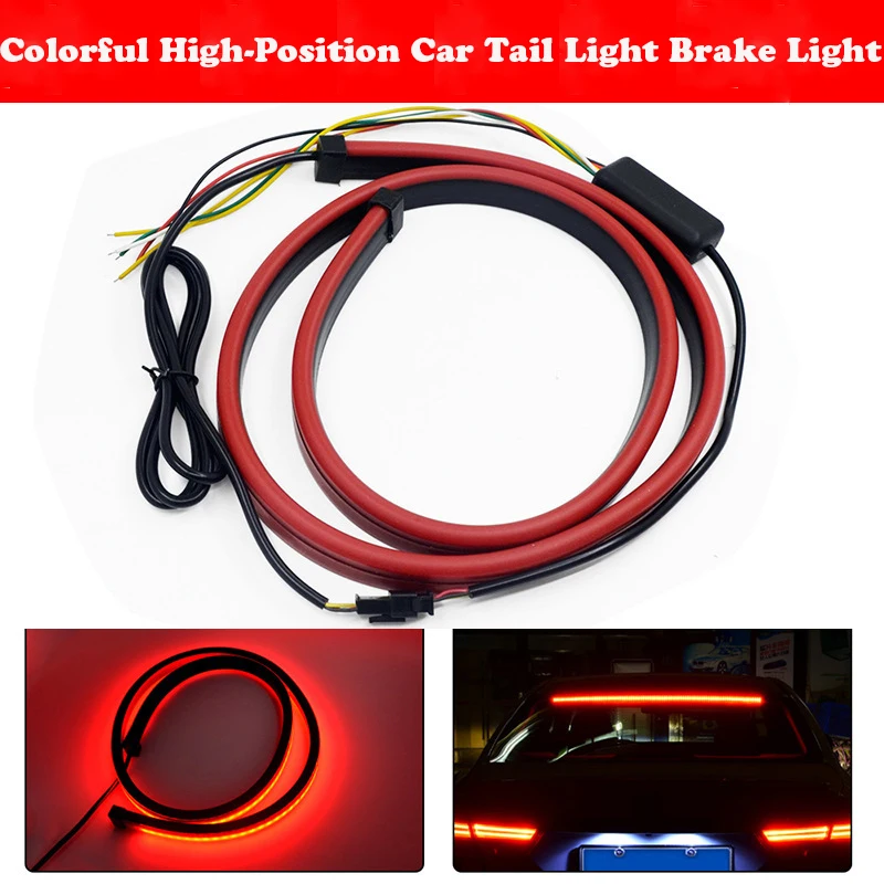 

100/90cm Car Styling 7 Color Rear Additional Stop LED Lights With Turn Signal Running Light Unverisal Auto Brake Flexible Strips