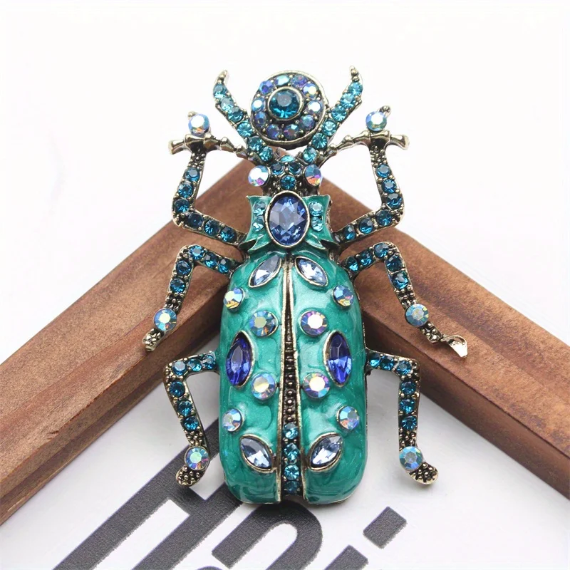 Винтажная эмалированная брошь Scarab женская модная корсажная в форме жука