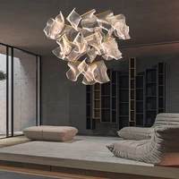 fancy modern acrylic dimmable paper shape pendant light suspension light luminaire chandelier for living room bedroom foyer