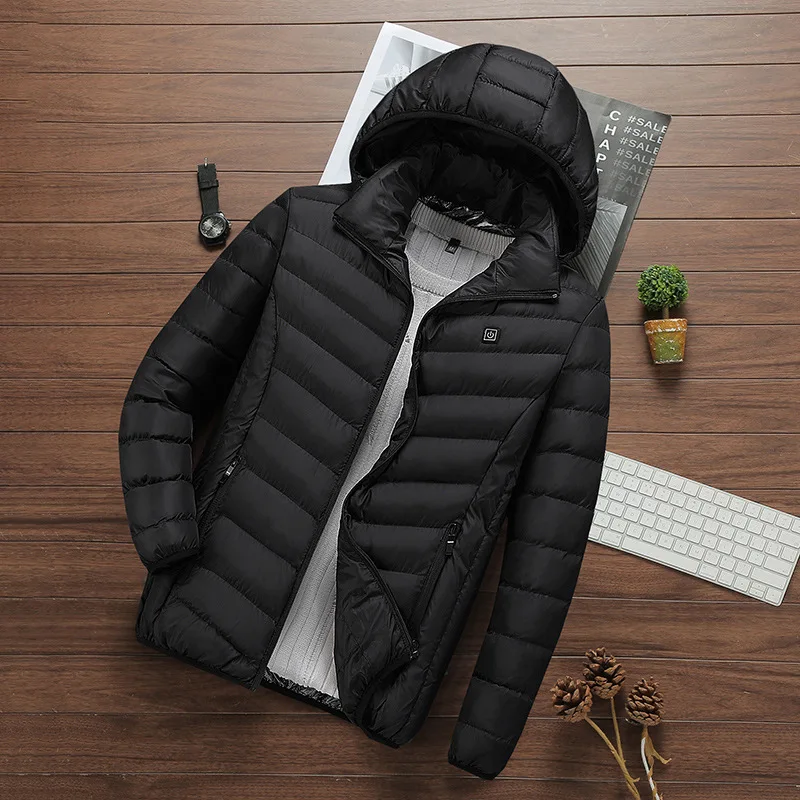 

Men's Nylon Down Padded Jacket Smart Usb Charging Heating Padded Jacket Men's Warm Heating Jacket Men Clothing Winter 1pc