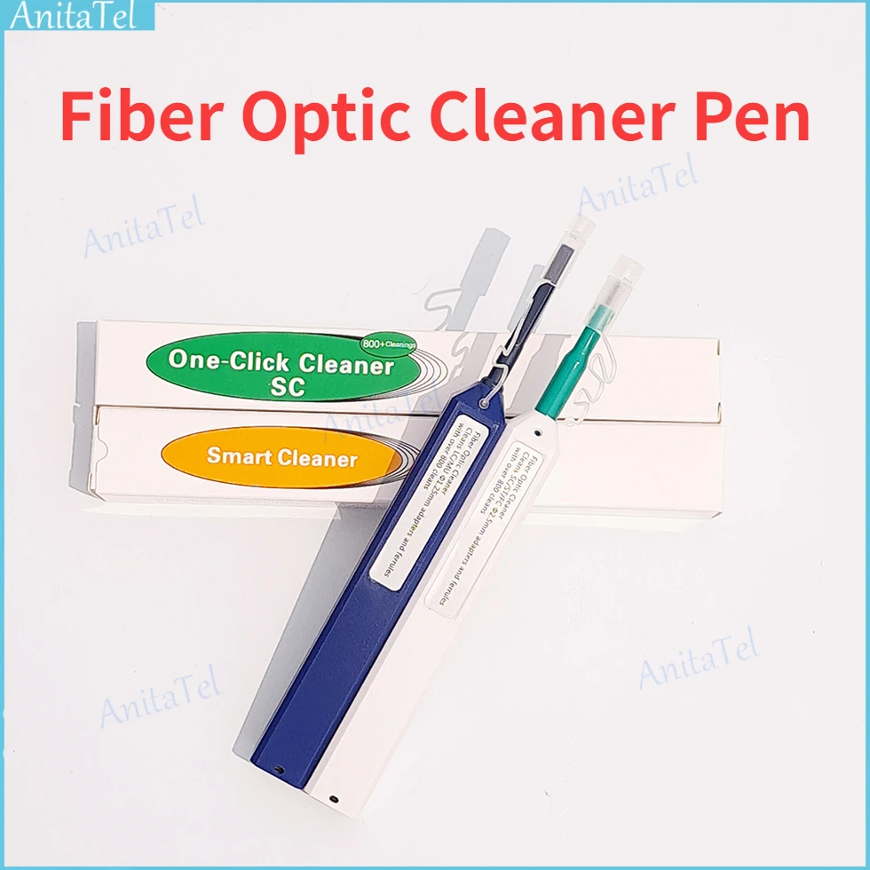 

5pcs One-Click Fiber Optic Cleaner Pen 2.5mm For LC MU / 1.25mm For SC/FC/ST Connector 800 Times Cleaning Smart Cleaning Pens