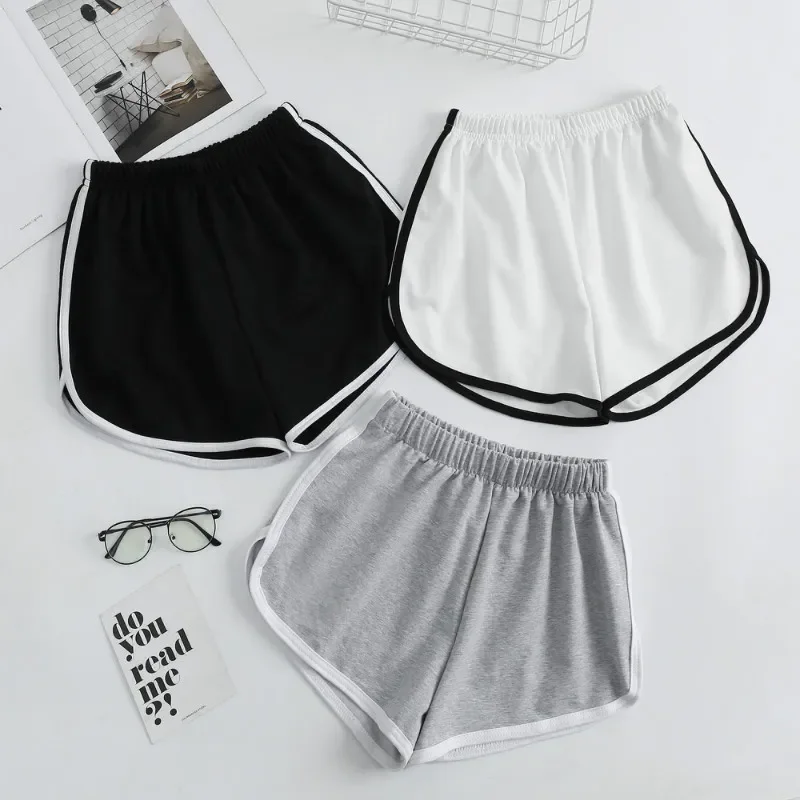 Solid Sports Shorts Women Fashion Simple Loose Shorts Woman Daily Casual Slimming Shortss Ladies High Waist Summer 2021