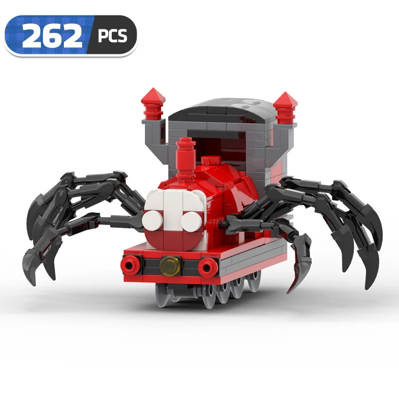 Фото Конструктор Moc Choo-Choo Шарлз, игра ужасов, поезд-паук, животные, набор строительных блоков, Мультяшные паровые поезда-монстры, игрушки для детей №1