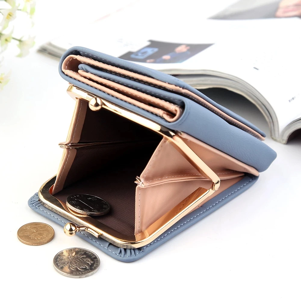 

Wallet Women New Lady Short Women Wallets Crown Decorated Mini Money Purses Small Fold PU Leather Female Coin Purse Card Holder
