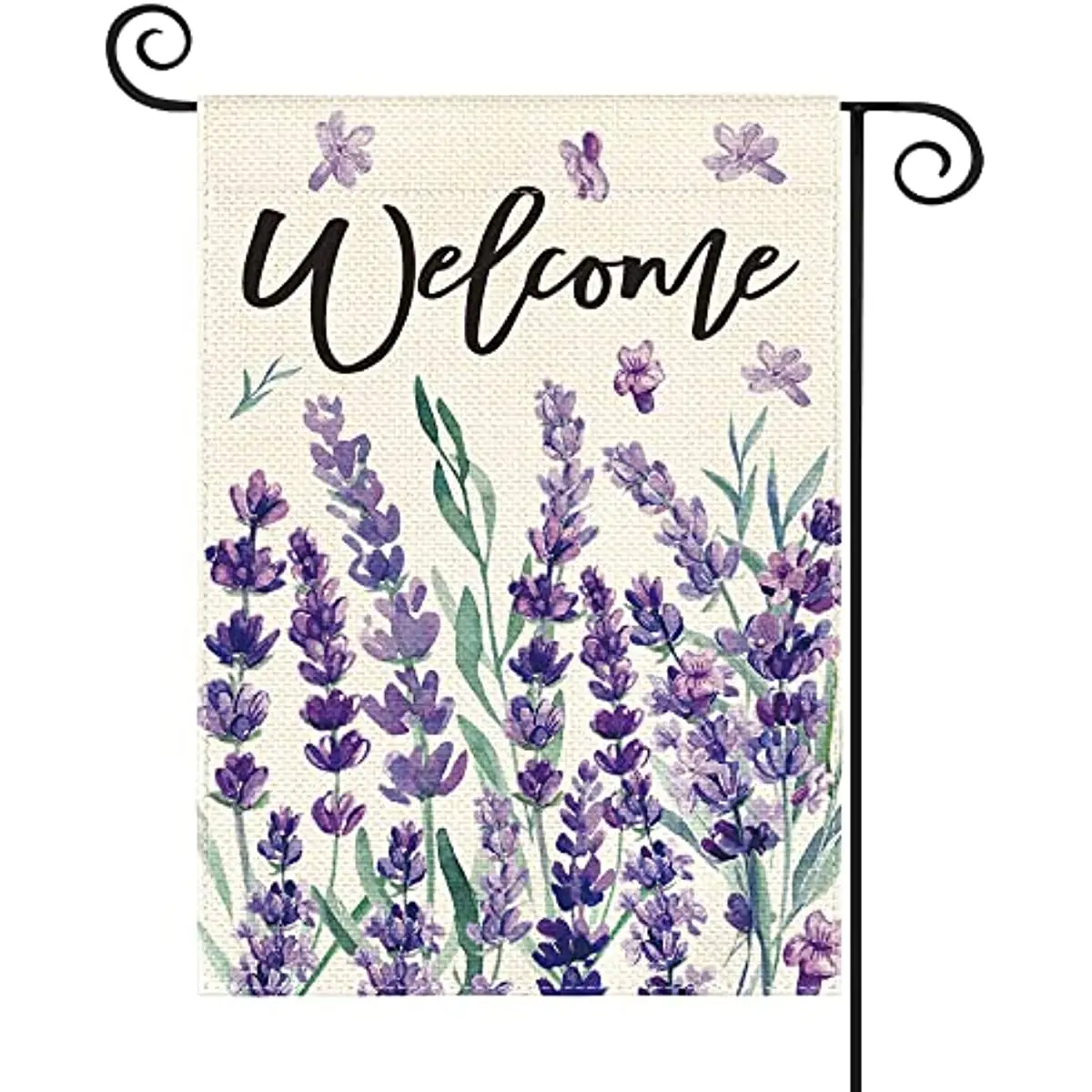 

Welcome Spring Lavender Garden Flag 12x18 Inch Double Sided Outside, Flower Seasonal Yard Outdoor Flag