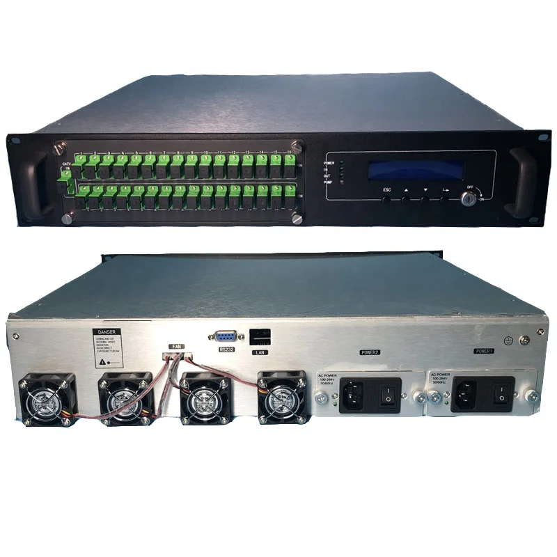 

1550nm optical amplifier 16 ports 22dbm CATV combined HFC Multiple Ports Fiber JDSU EDFA high power best price offer fiber optic