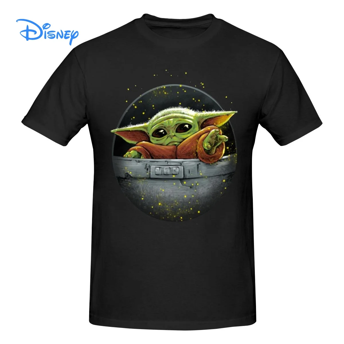 

Disney Star Wars Cute Force Mandalorian Baby Yoda Men's T Shirt T shirt Harajuku T-shirt 100% Cotton Graphics Tshirt Top