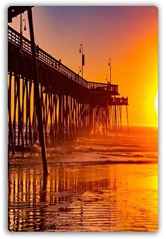 

Funny Retro Cafe Store Metal Tin Signs Wall Decor Pismo Beach Colors