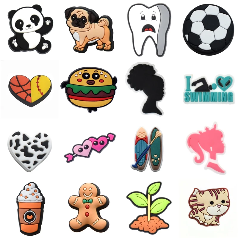 

Single Sales PVC Shoes Charms Accessories Boys Girls Party Gifts Garden Clog Buckle Pins Decorations for Croc Sandals Wristband