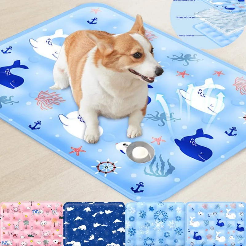 Охлаждающий коврик для собак мягкая дышащая подстилка льда водонепроницаемая