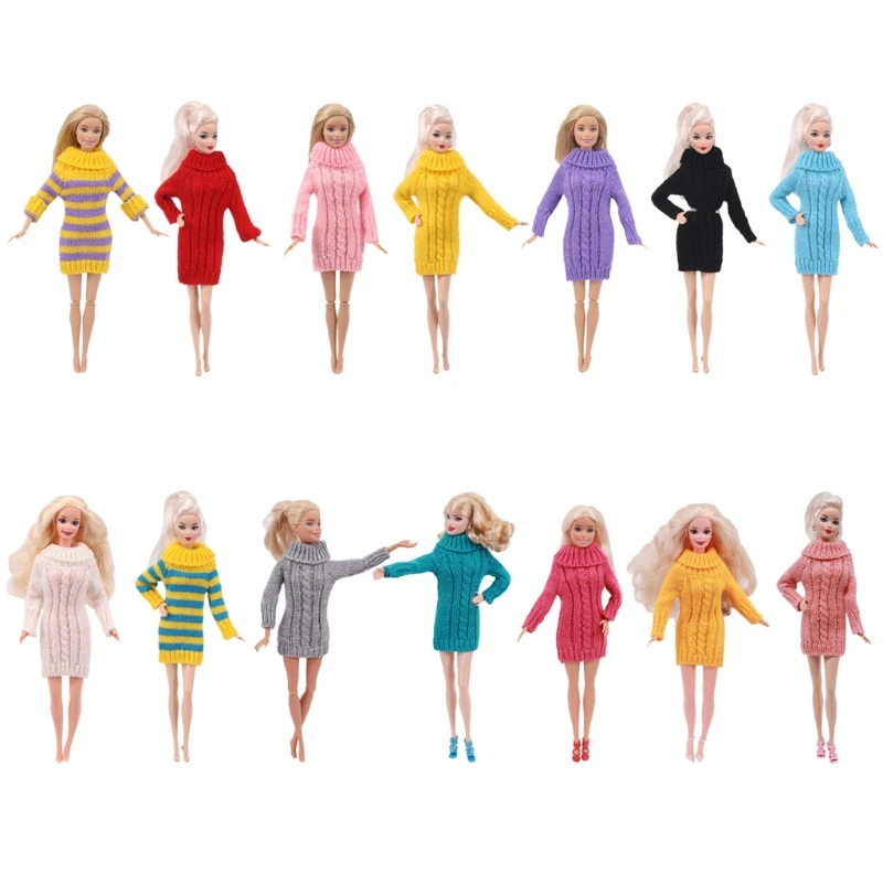 

12in Girl Dolls Accessory Clothes Role-Play Toy DIY Turtleneck Sweater for Doll