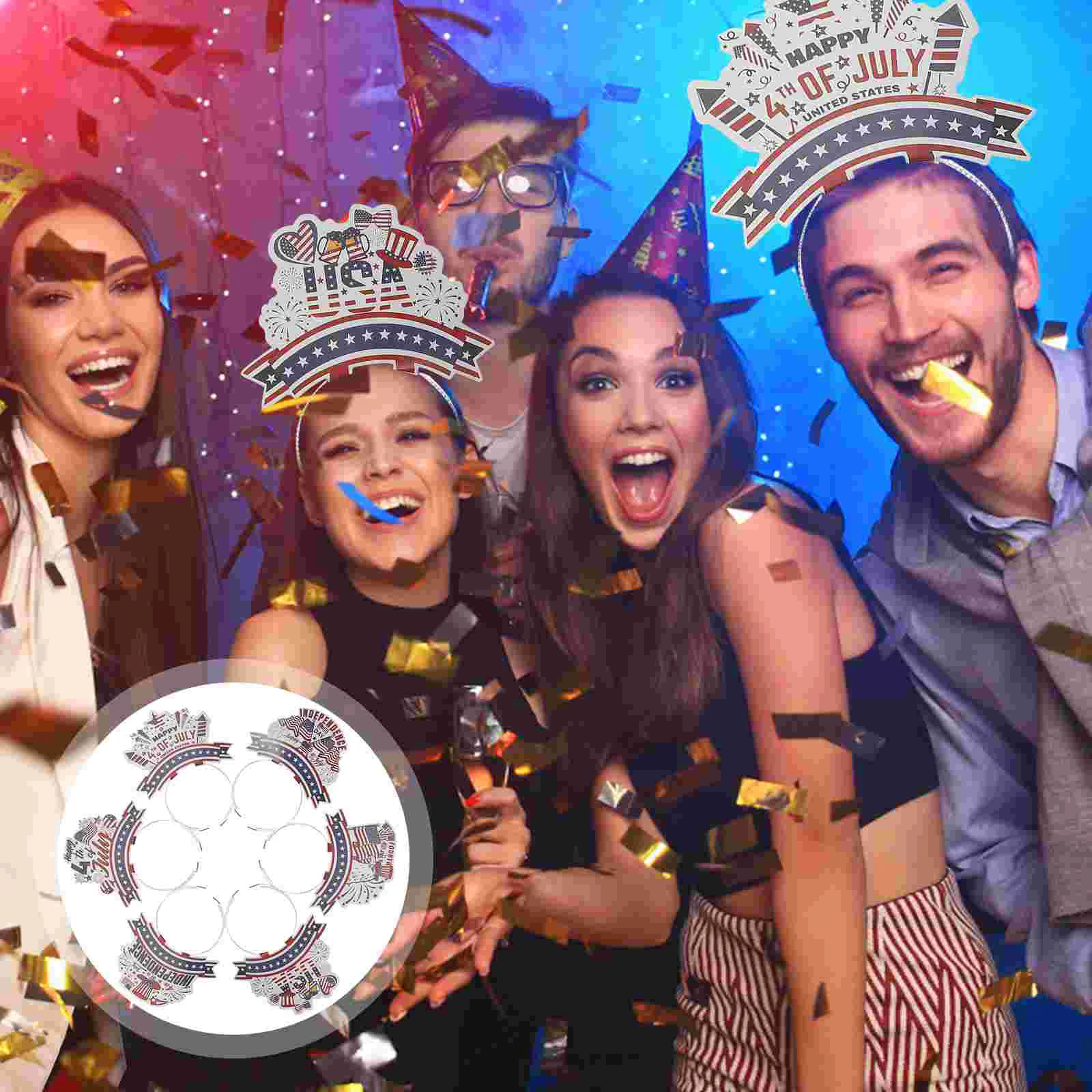 

6pcs Headband Decorative Memorial Day Cosplay Hair Hoops Festival Costume Headbands Cosplay Headdress